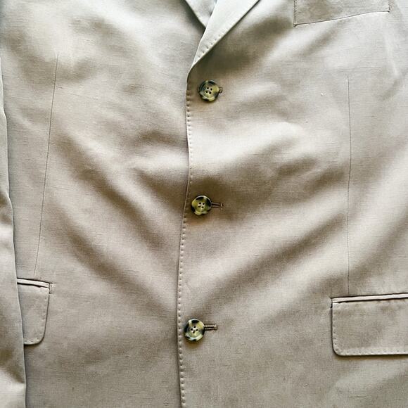 Ibiza Men's Silk Linen Blend Lightweight Blazer 46 L Brown Salada Sportcoat - Picture 10 of 15